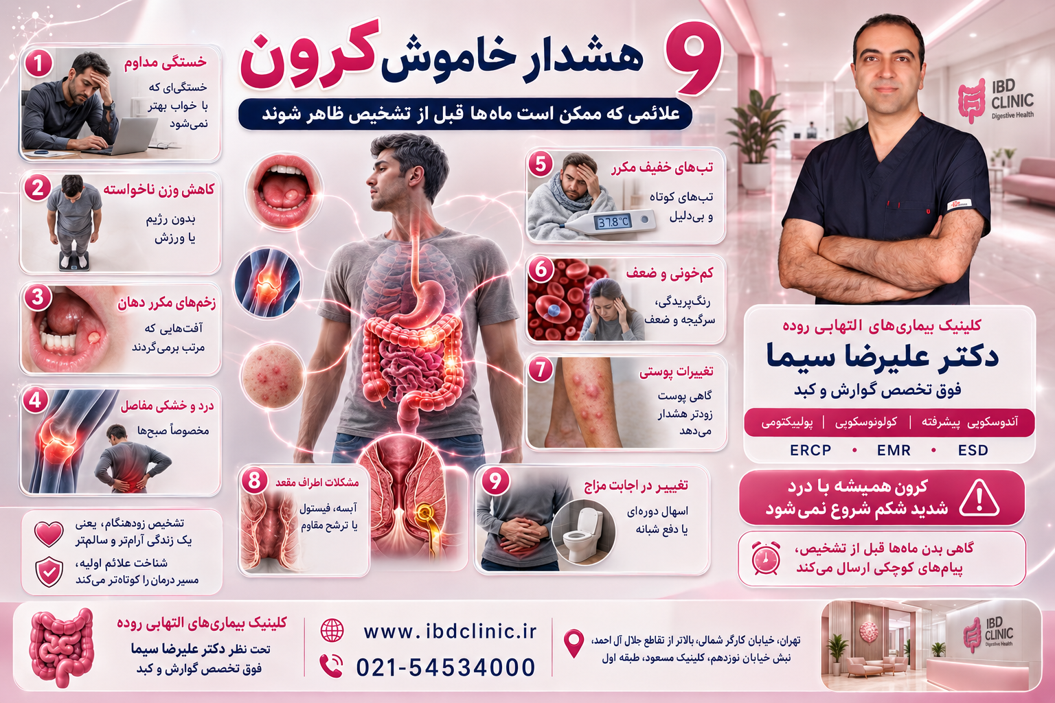 علامت پنهان کرون؛ 9 هشدار خاموش قبل از تشخیص